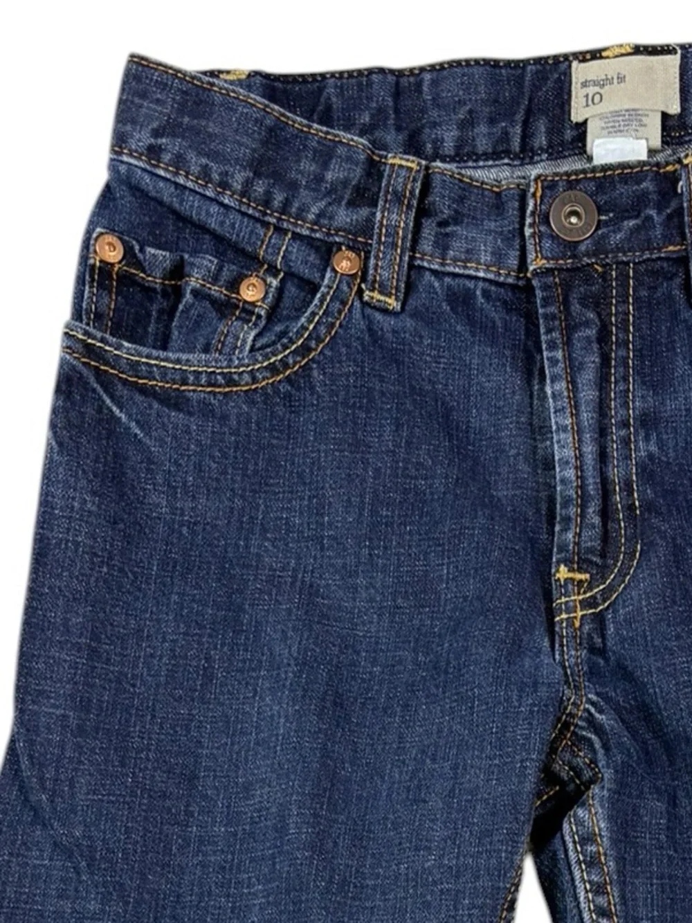 GAP Boys Indigo Straight-Fit Adjustable Waist Tabs Jeans | Back to School